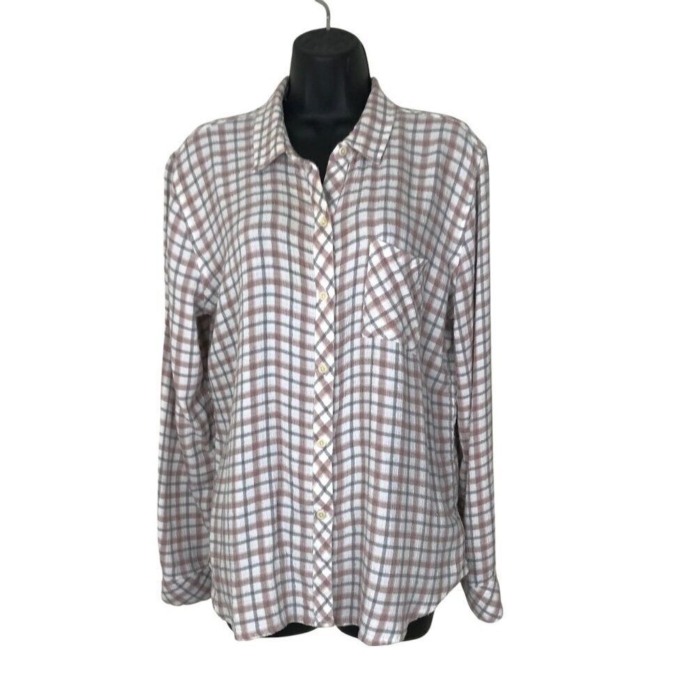 Rails Brady Powder Steel Blush Button Down Shirt Size L